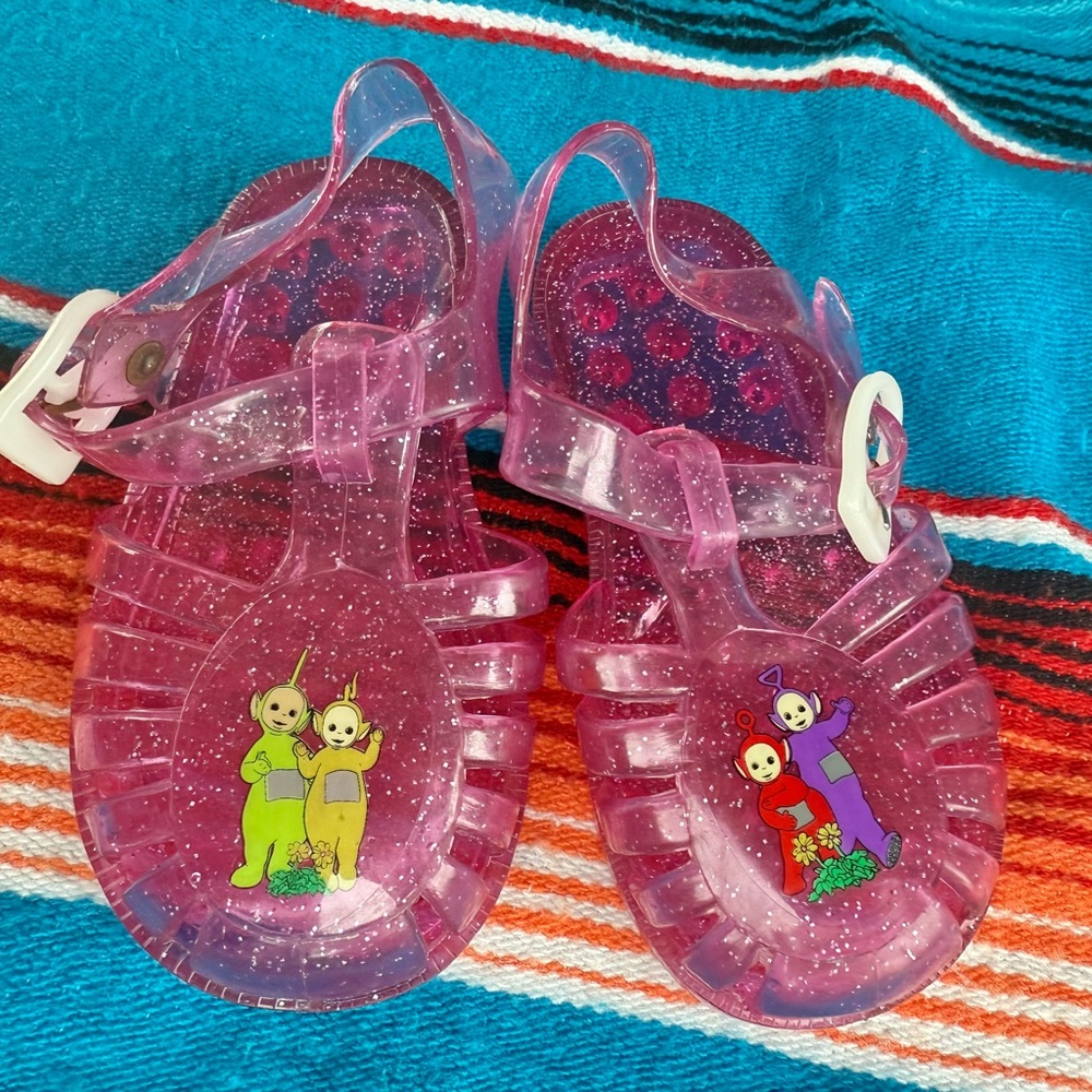 Vintage y2k Teletubbies girls Pink Jelly Sandals